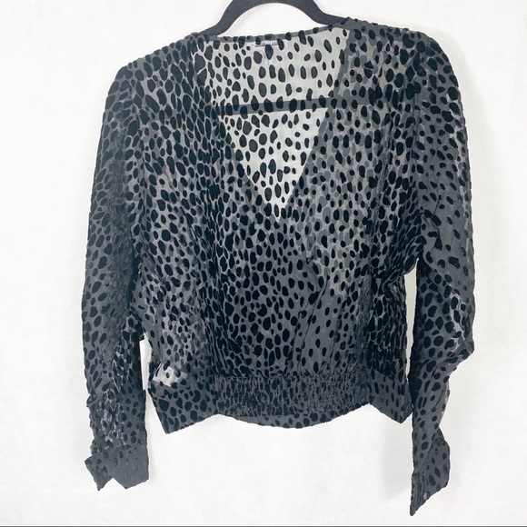 Good American Burnout Leopard Sheer Night Out Casual Top Size 4 - Picture 2 of 12